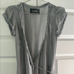 Reformation Charcoal Frayed Midi Dress